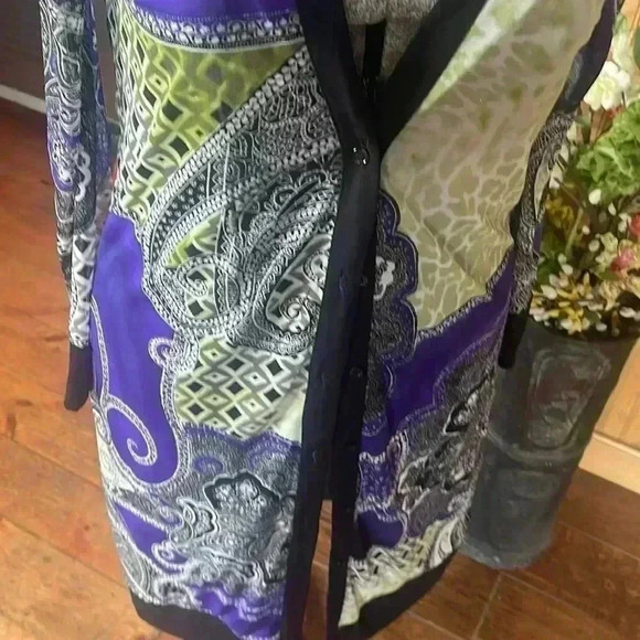 Chico’s women’s Size 0 black label summer long cardigan. - Picture 3 of 9